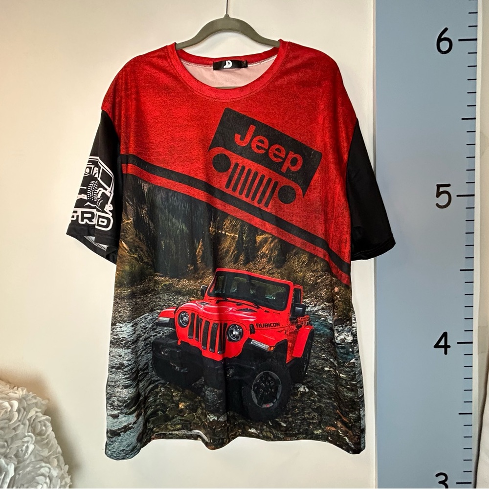 JD Jeep Red Black Jeep Logo T-shirt Men's‎ 2XL